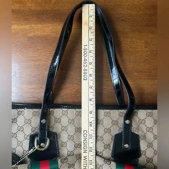 GUCCI Jolie Web Sherry Line Tote Bag GG Canvas Enamel Charms 211975 AUTH… - Picture 10 of 16